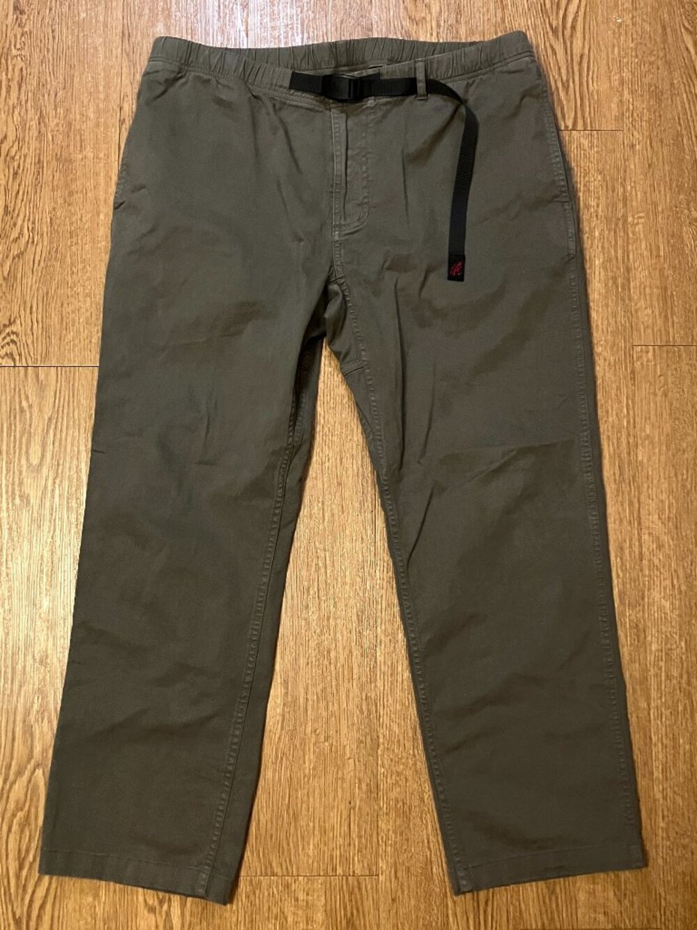 Gramicci Pants Olive Belted Stretch Cotton Climbing Hiking